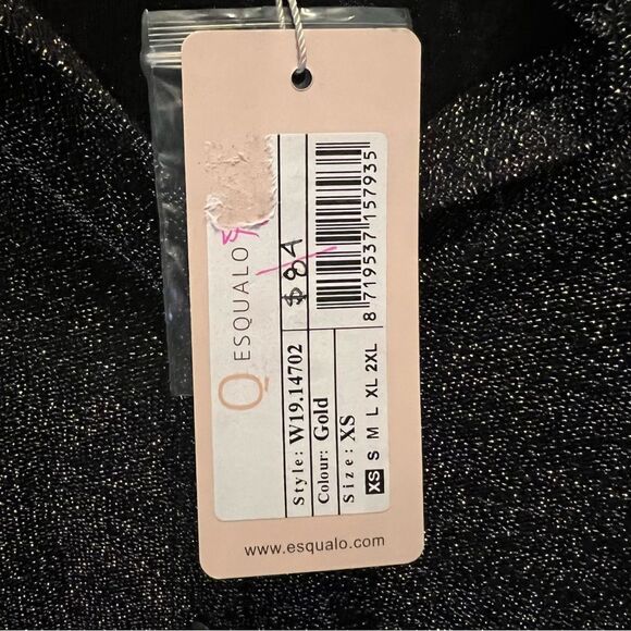 NYE Esqualo Gold / Black Button down Black with metallic gold Size XS Women NWT - Picture 3 of 16